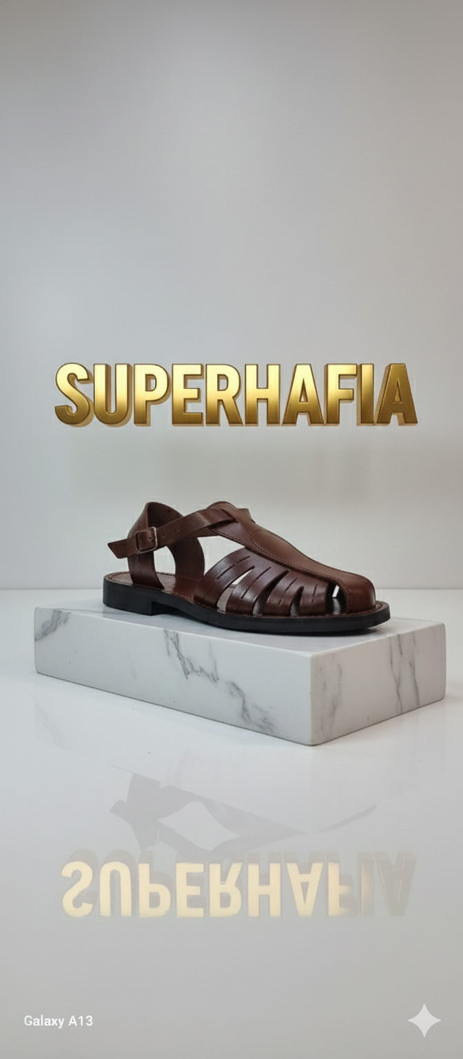 Sandales homme en cuir